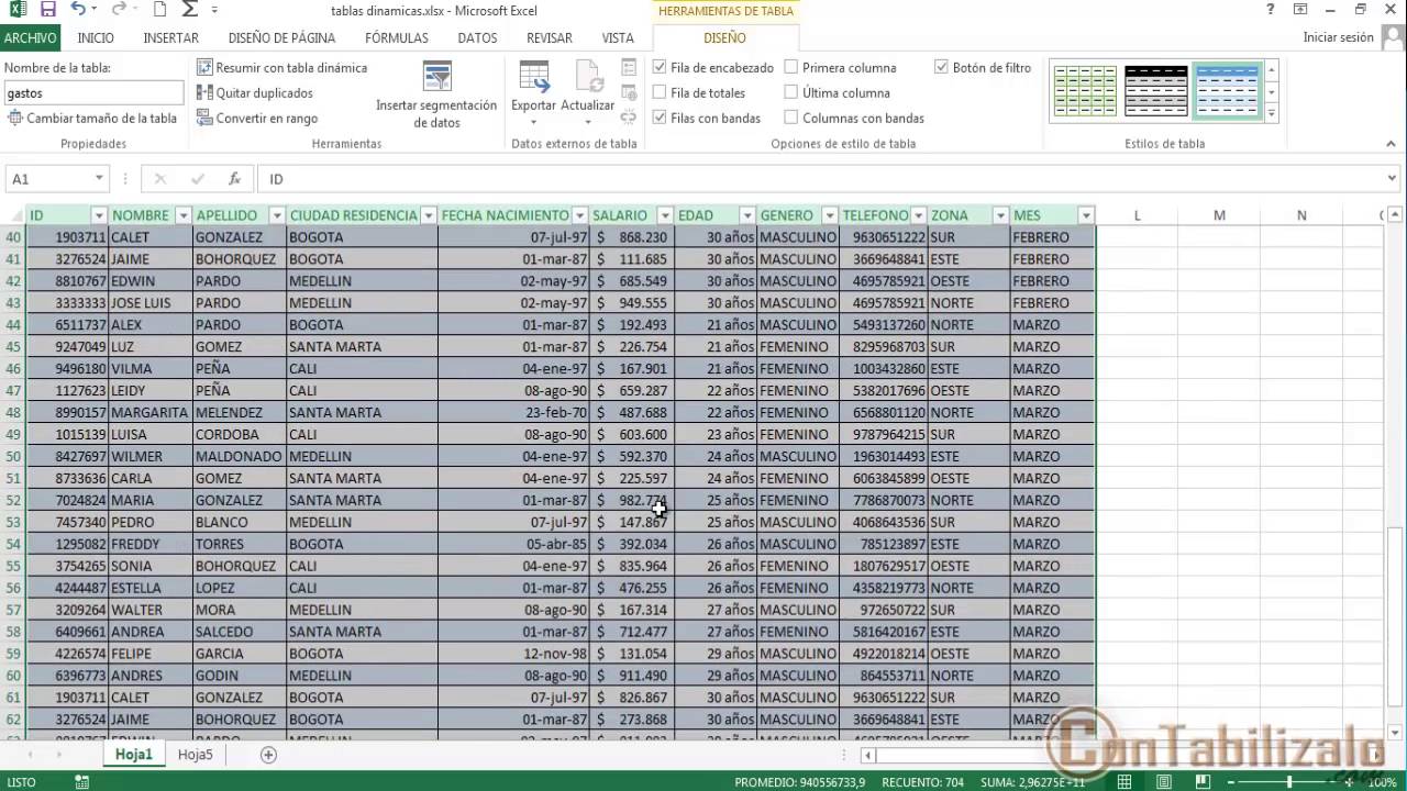 Analisis De Datos Con Tabla Dinamica De Excel Parte 2 - YouTube