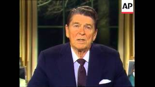 In a televised speech President Ronald Reagan urged Congress to pass an aid package to anti-Sandinis