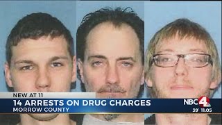 More than a dozen drug arrests in Morrow County; Several still wanted