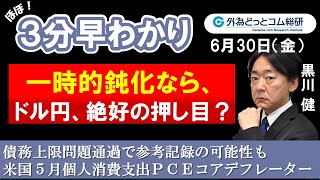 ドル/円３分早わかり「一時的鈍化なら、ドル円絶好の押し目？－米国５月個人消費支出ＰＣＥコアデフレーター」2023年６月30日発表