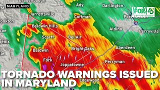 Tornado warnings issued across Maryland as storms pass through the state
