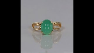 14K Yellow Gold Chrysoprase Ring 2 Carats