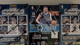 Panini 2023-2024 Premium stock and Phoenix basketball blaster box with story time