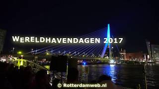 Avondshow met Vuurwerk 40ste editie Wereldhavendagen Rotterdam in 4K 2-9-2017