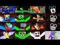 rainbow friends 1 vs rainbow io vs survivor vs Garten of banban jumpscares