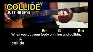 COLLIDE - Justine Skye - Easy Chords Tutorial with Lyrics | Play Along