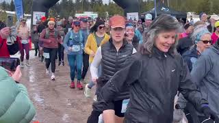 Runners take off at the start of the annual Snow Joke Half Marathon in Seeley Lake