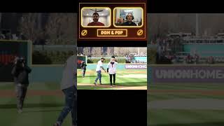 Travis Kelce's horrible first pitch!  Hilarious commentary! 😂 #funny #mlb #chiefs #nfl #viral