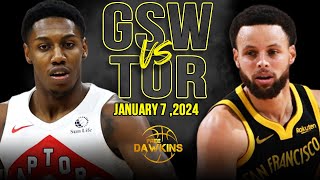 Golden State Warriors vs Toronto Raptors Full Game Highlights | January 7, 2024 | FreeDawkins