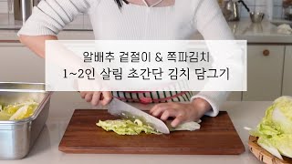 김치 처음 담았는데... 완전 성공! 초간단 #쪽파김치 #알배추겉절이 #레시피는더보기!