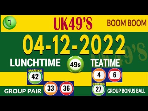 4/12/2022 UK49s Today Prediction Bonus Ball Doubles Uk49 Lunchtime ...