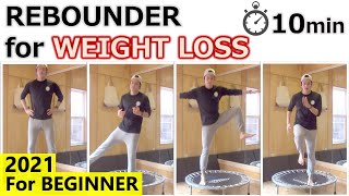 【10-min Trampoline WORKOUT】For Beginner | Weight Loss | Rebounder HIIT Exercise