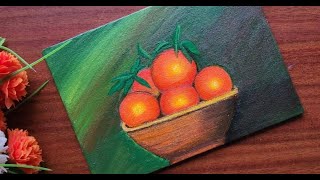 Vibrant Orange Still Life Acrylic Painting | Easy Step-by-Step Tutorial