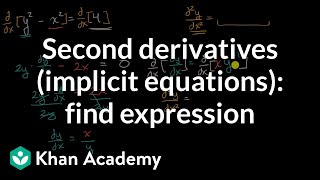 Second derivatives (implicit equations): find expression | AP Calculus AB | Khan Academy