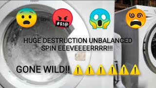 INDESIT DESTRUCTION MEGA SMASHING UNBALANCED SPIN! FLYING UNBALANCED! 2/3😱