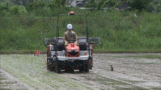 GPSを使って自動で田植え　労働時間の短縮へ「スマート農業」の実証実験　岡山・真庭市