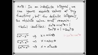 7.3 - Trigonometric Substitution
