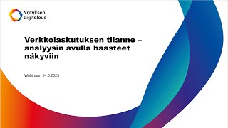 Verkkolaskutuksen tilanne – analyysin avulla haasteet näkyviin