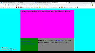 JavaScript Form Validation 3/3