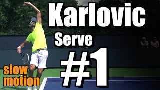 Ivo Karlovic in Super Slow Motion | Serve #1 | Western \u0026 Southern Open 2014