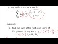 Finding the Sum of the First n Terms of a Geometric Sequence