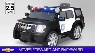 Rollplay 6 Volt Chevy Tahoe Police SUV Ride On Toy, Battery-Powered Kid's Ride On Car