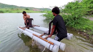 We Made Simple PVC Pipe Boat - Desi Jugaad Technology😎