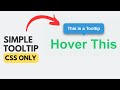 How to Make Tooltip on Hover using CSS Only - CSS Animation Tutorial