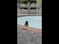 brincando na piscina