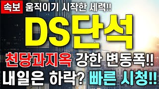 [DS단석 주가 전망] 천당과 지옥!! 하루하루 급변하는 변동폭!! 대체 왜이러나?! 세력의 진짜 의도는?! 주주님들 빠르게 영상 확인 하세요!!