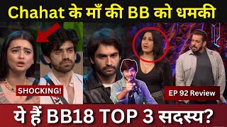 Bigg Boss 18 EP 92 Review, Chahat की झूठी कसम? Vivian vs Karan vs Avinash? Top 3?