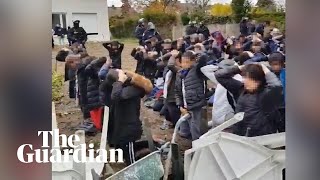 French high school students made to kneel with hands on heads by police