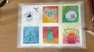 親子一起玩自製聖誕卡 ｜watercolor Christmas Card