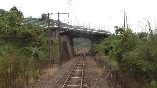 肥薩おれんじ鉄道 後方車窓 固定カメラ 肥後田浦駅～海浦駅 20211030