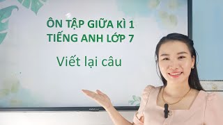 Ôn thi giữa học kì 1 môn tiếng Anh lớp 7