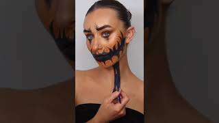 🎃Easy Halloween Pumpkin🎃 Makeup Tutorial🔥Halloween makeup look 2023🤩 #makeup #shorts #halloween