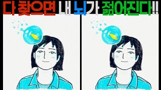 [뇌 워밍업|다른그림찾기] 인지능력, 집중력 쑥~ 두뇌운동 게임 [틀린그림찾기 | Spot the Difference | Find difference]