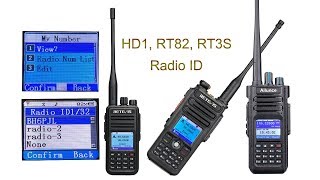 Ailunce HD1, Retevis RT82 ,RT3S Radio ID Setting and Using.