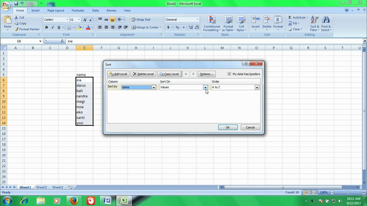 Cara Mudah Dan Cepat Mengurutkan Nama Sesuai Abjad Di Microsoft Excel ...