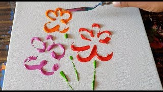 Abstract Painting / Flower Bouquet / Easy & Satisfying / Demonstration / Daily Art Therapy /Day #038