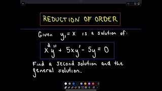 ❖ Reduction of Order: Basic Example in Differential Equations ❖