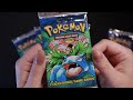 asmr 🔥💧🍃 pokémon card base set pack opening 100 000 celebration