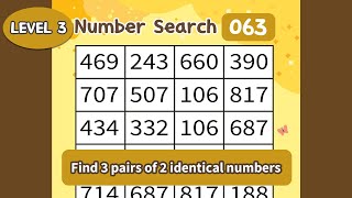 Memory Slipping Away? Stop Forgetfulness with Daily Number Matching Games!  3-063