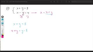 System of equation x+y=8, x y=4