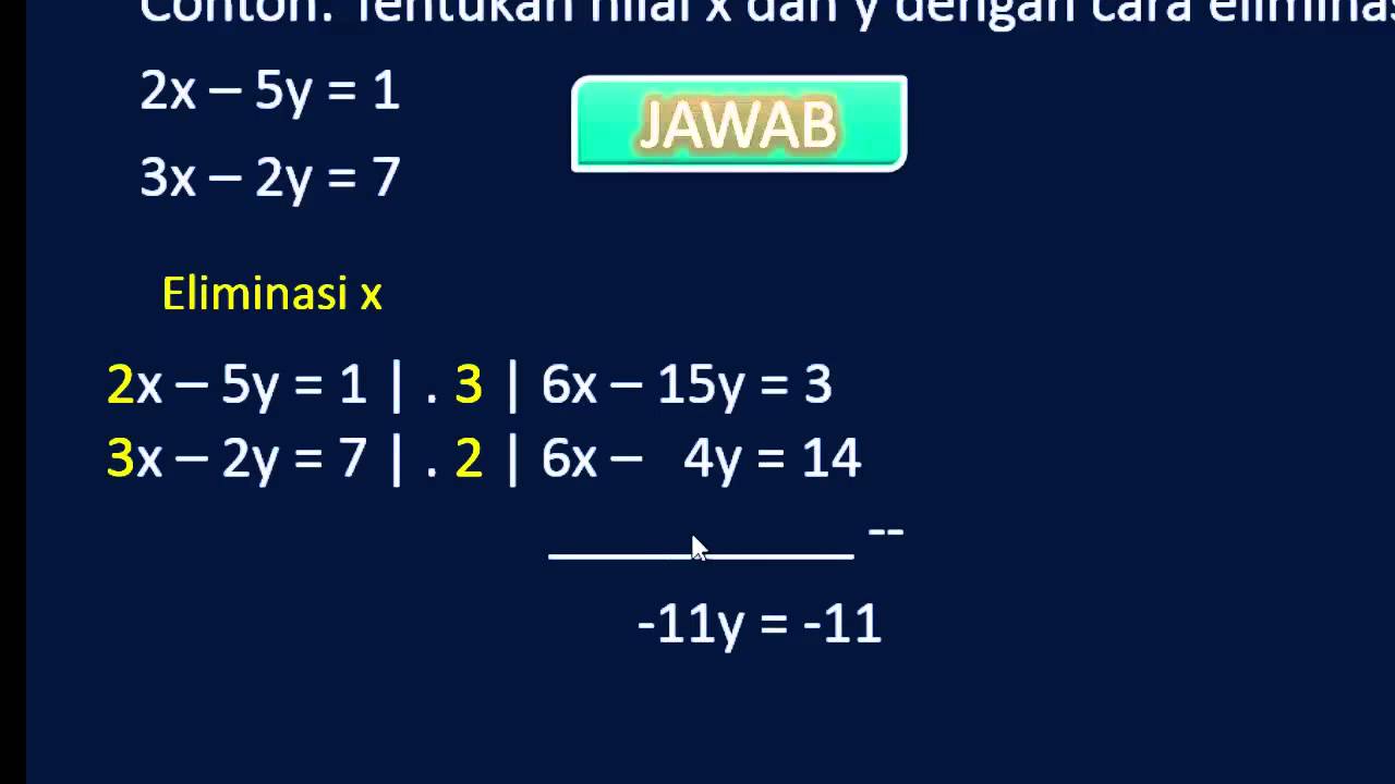 Menentukan Penyelesaian Spldv Dengan Cara Eliminasi Youtube Menentukan Penyelesaian Spldv Dengan Cara Eliminasi Youtube