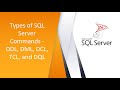 SQL Server Commands - DDL, DML, DCL, TCL, DQL