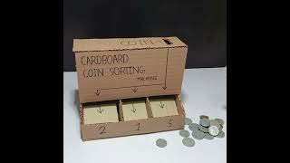 Diy Coin Sorting Machine with cardboard #youtubeshorts #diy #cardboard #shorts
