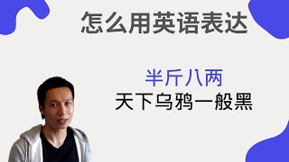 英文俚语-如何说“半斤八两”或“你还说我呢，自己又怎样呢”