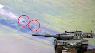 Встречный танковый бой Leopard 2A6 расстреливал 2 Z танка как в тире на расстоянии в 1,5 км