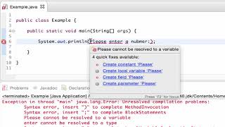 Runtime Error v/s Compile time Error in Java | Java | Eclipse